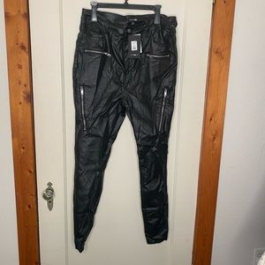 Faux leather pants